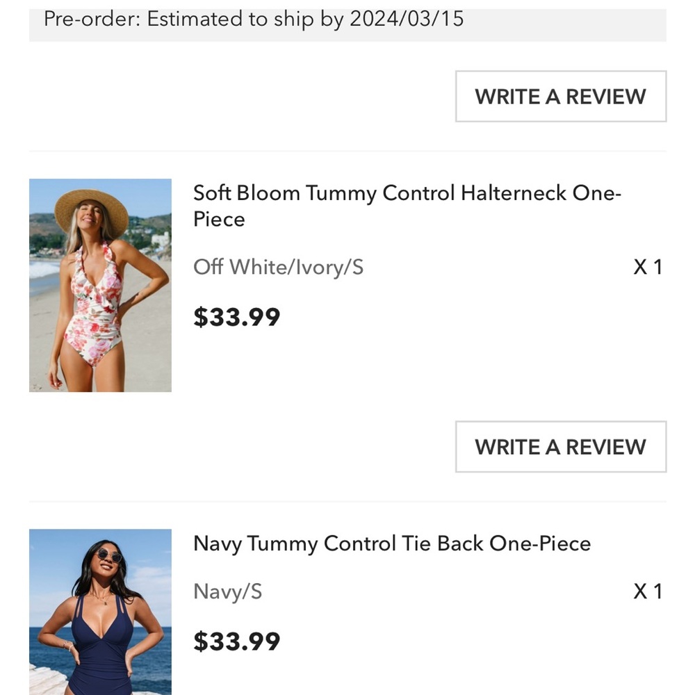 NWT CUPSHE Navy Tummy Control Tie Back One-piece Swimsuit - Picture 4 of 7